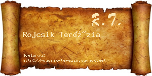 Rojcsik Terézia névjegykártya